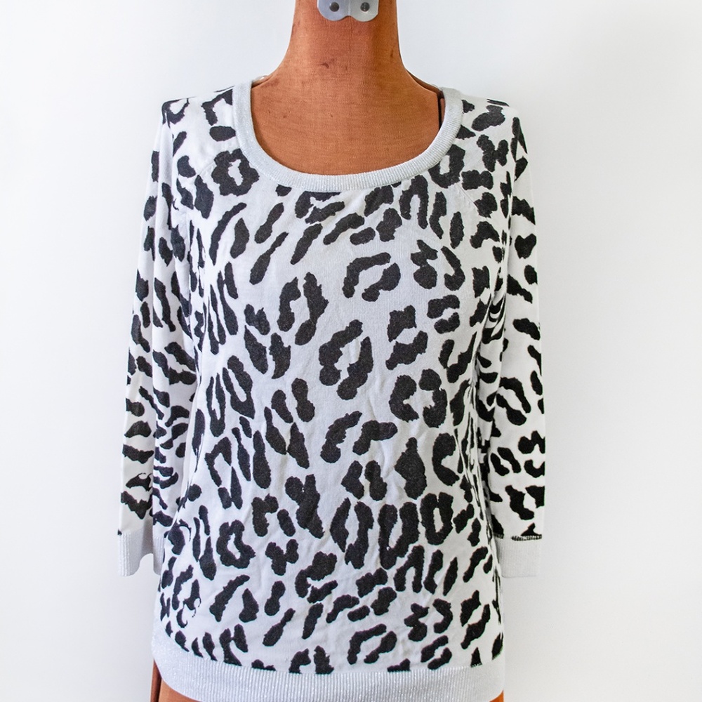 Animal Print 3/4 Length Sweater